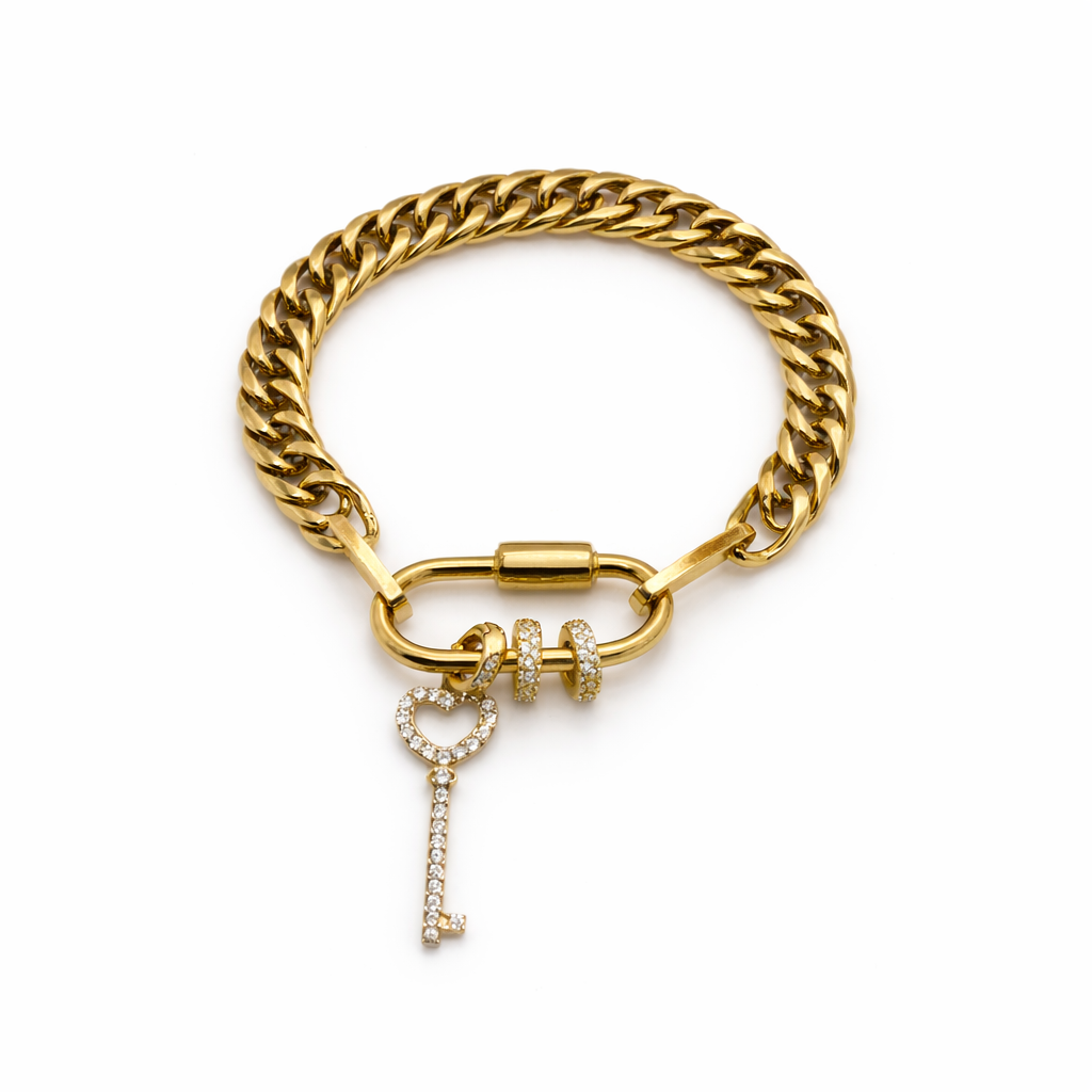 Lock & Key Carabiner Bracelet