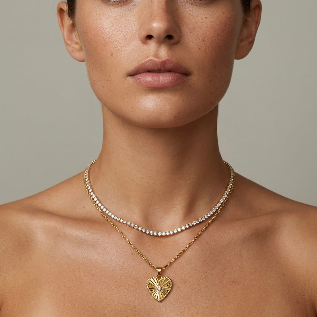 Aurora Heart Layered Necklace