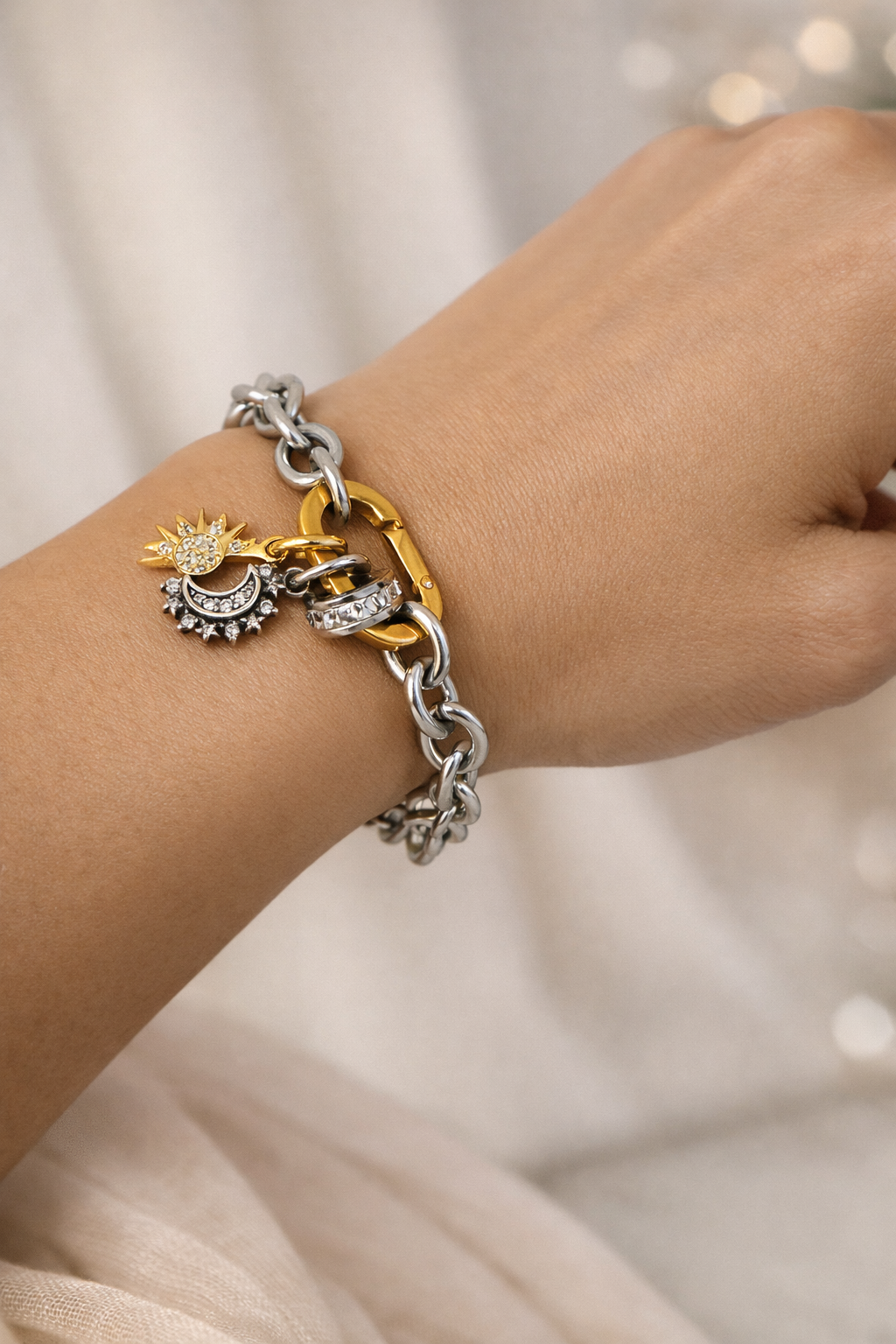 Eclipse - Two-Tone Charm Bracelet