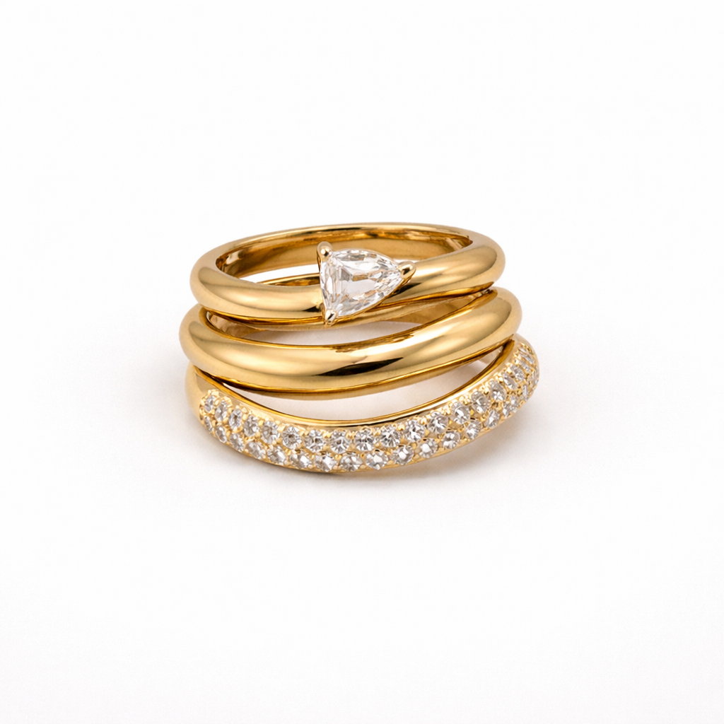 Curve Trio Ring Set