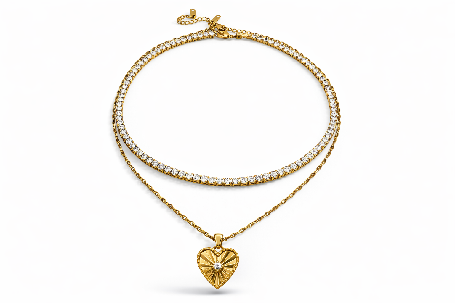 Aurora Heart Layered Necklace