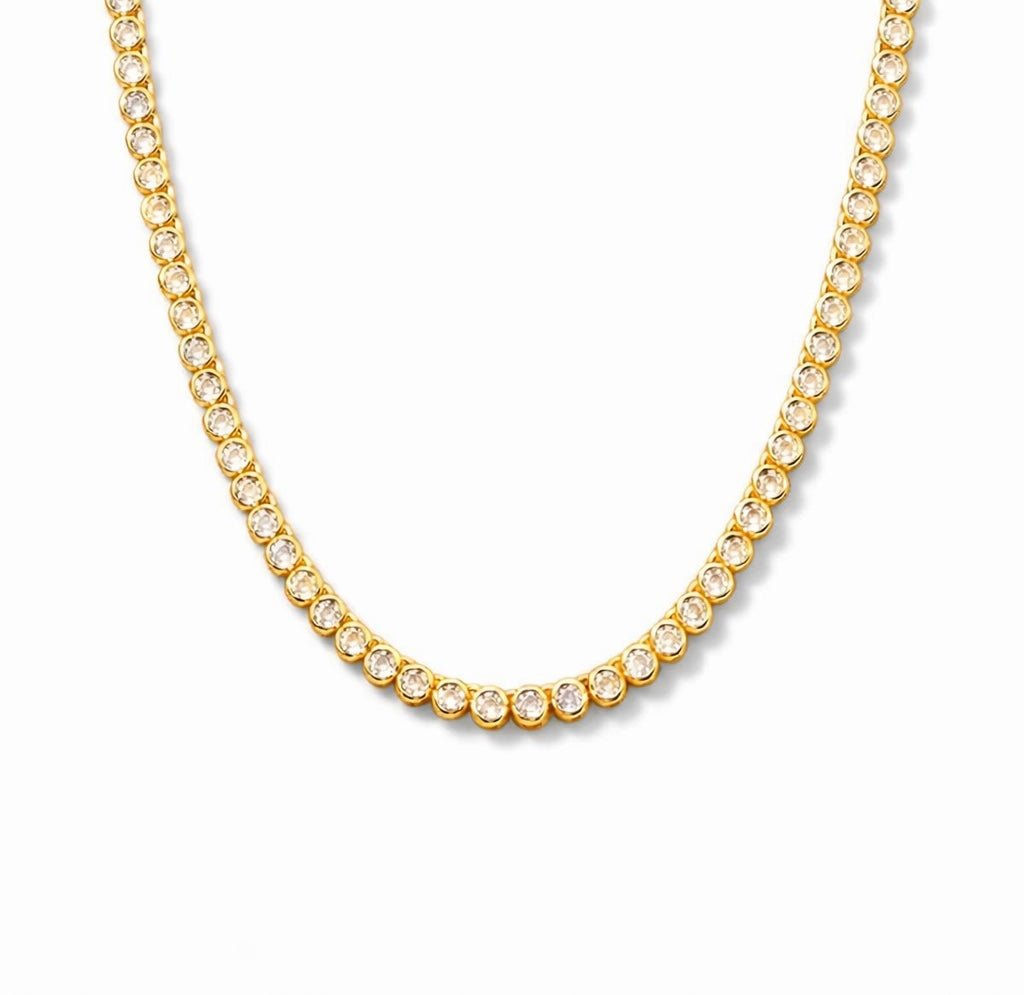 Ayanna Bezel Set Round Tennis Necklace