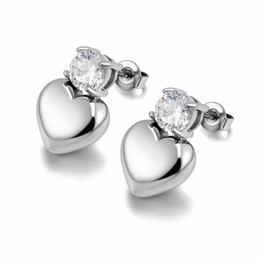 Celeste Heart Stud Earrings