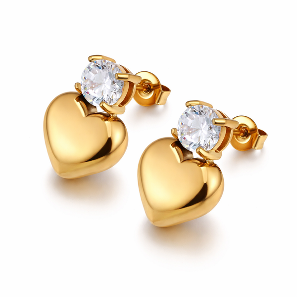 Celeste Heart Stud Earrings