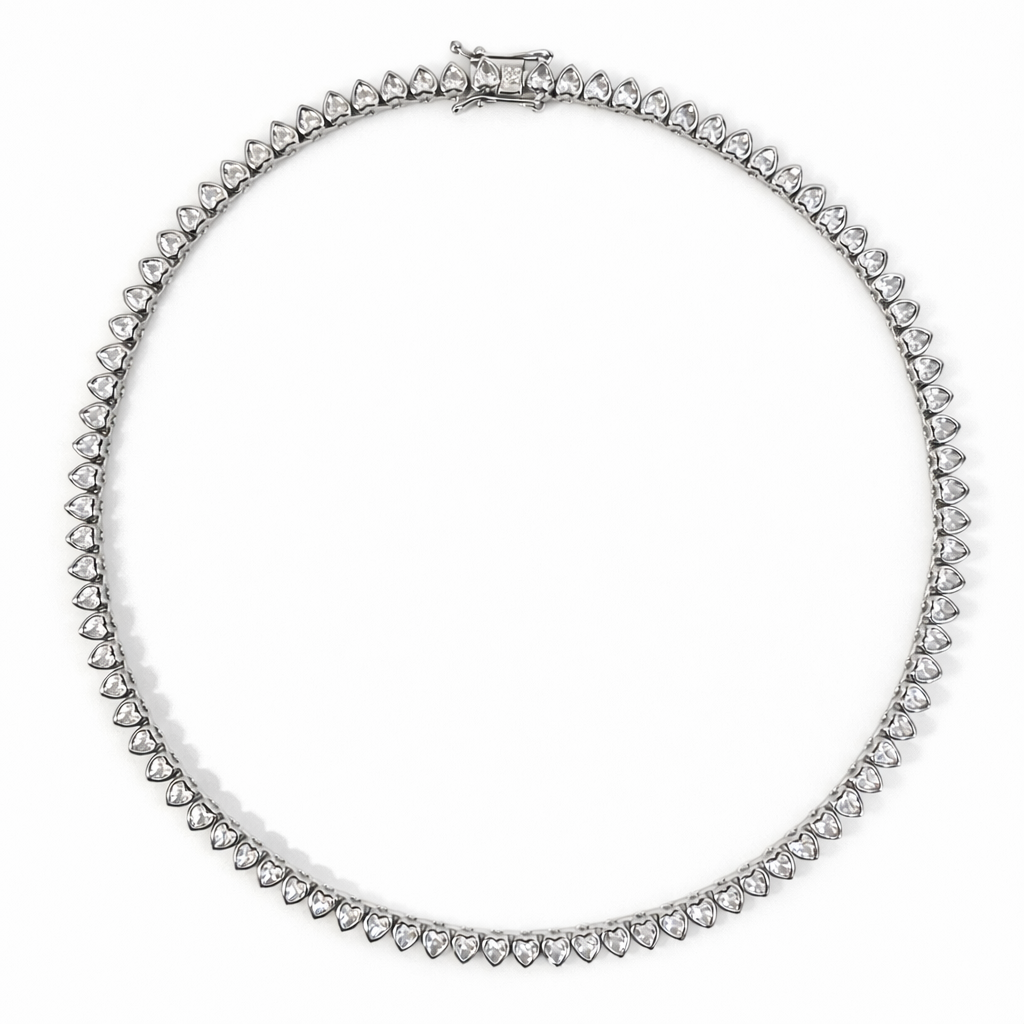 Amore Heart Tennis Necklace