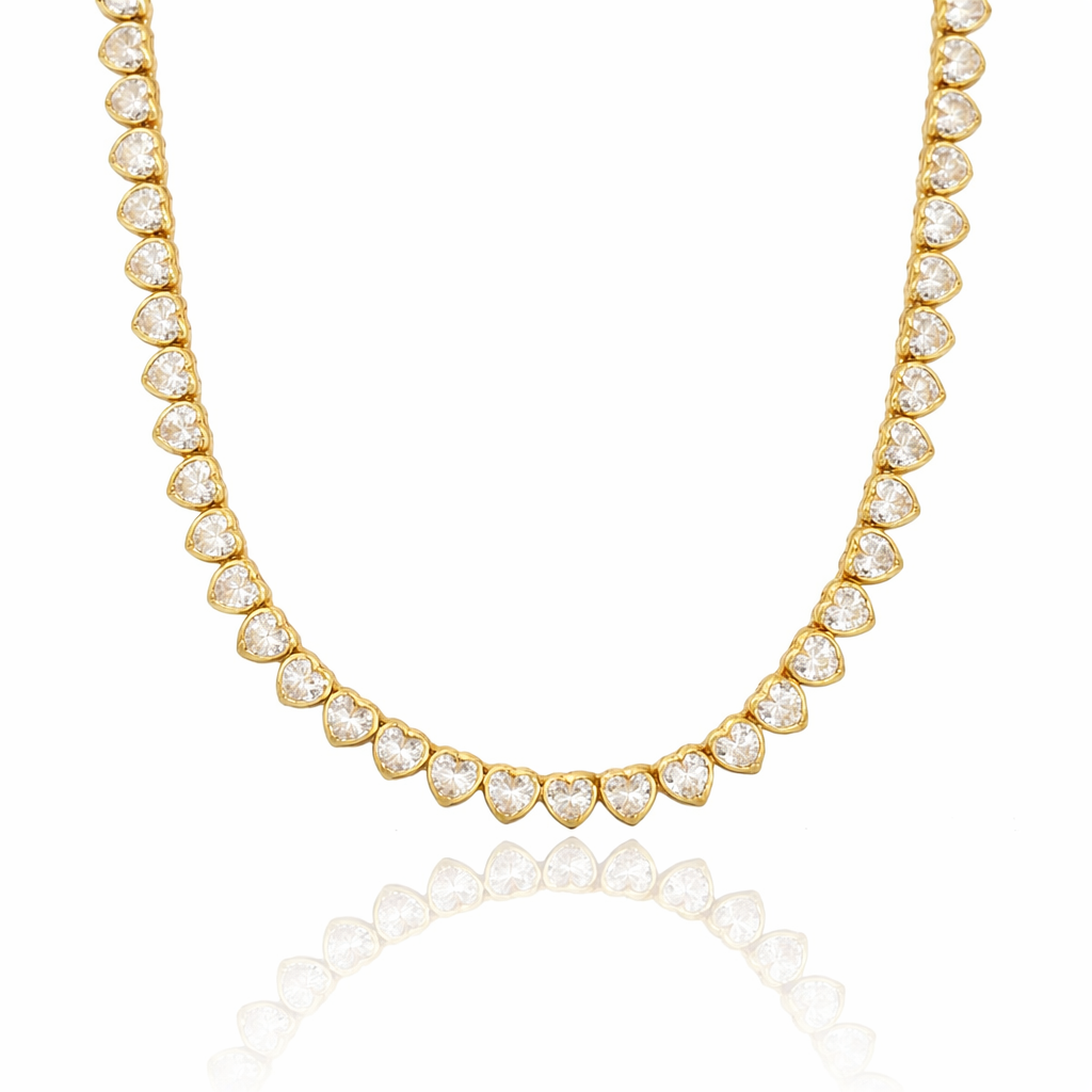 Amore Heart Tennis Necklace