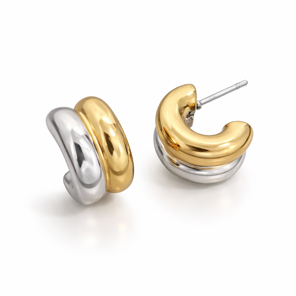 ERIA Two-Tone Interlock Hoops