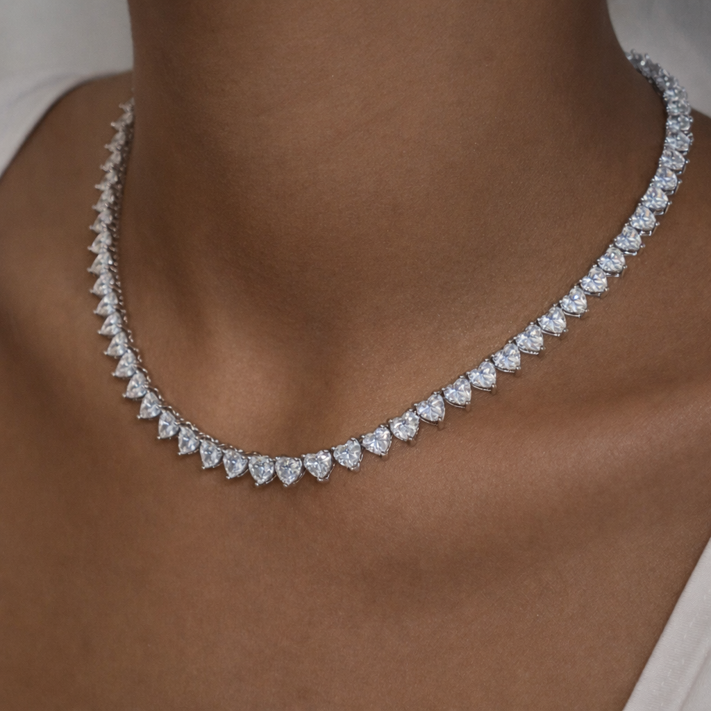 Broken Heart Tennis Necklace