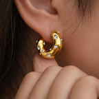 Luna Petite Pavé C-Hoop Earrings