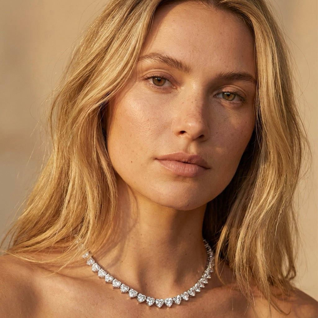 Broken Heart Tennis Necklace