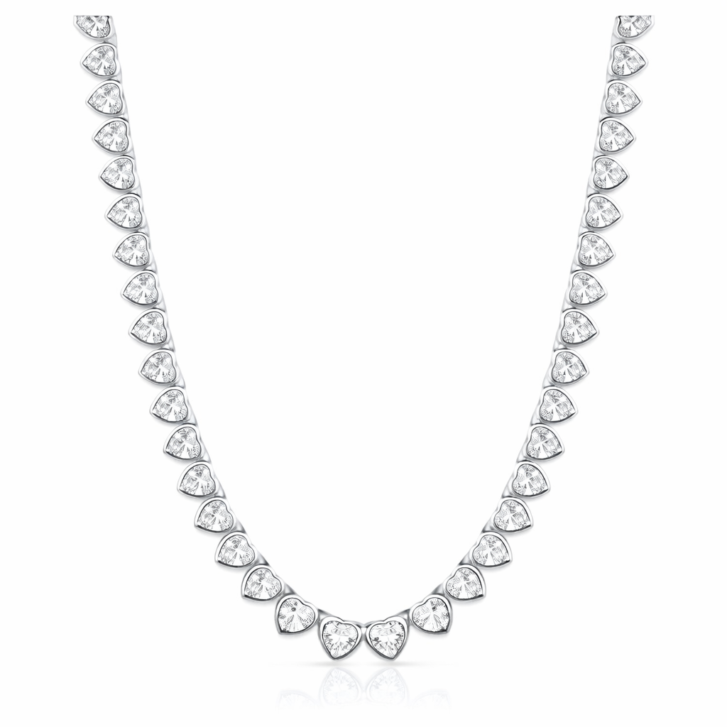 Amore Heart Tennis Necklace