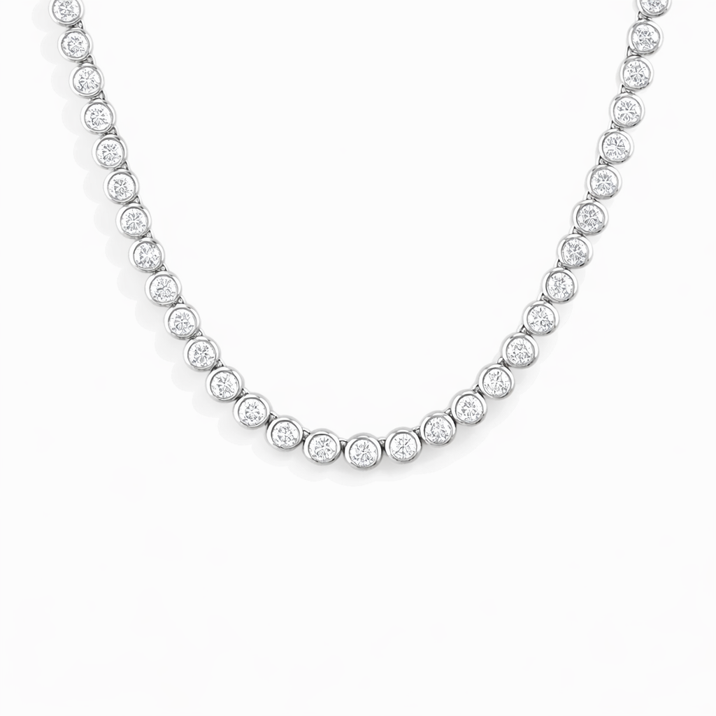 Ayanna Bezel Set Round Tennis Necklace