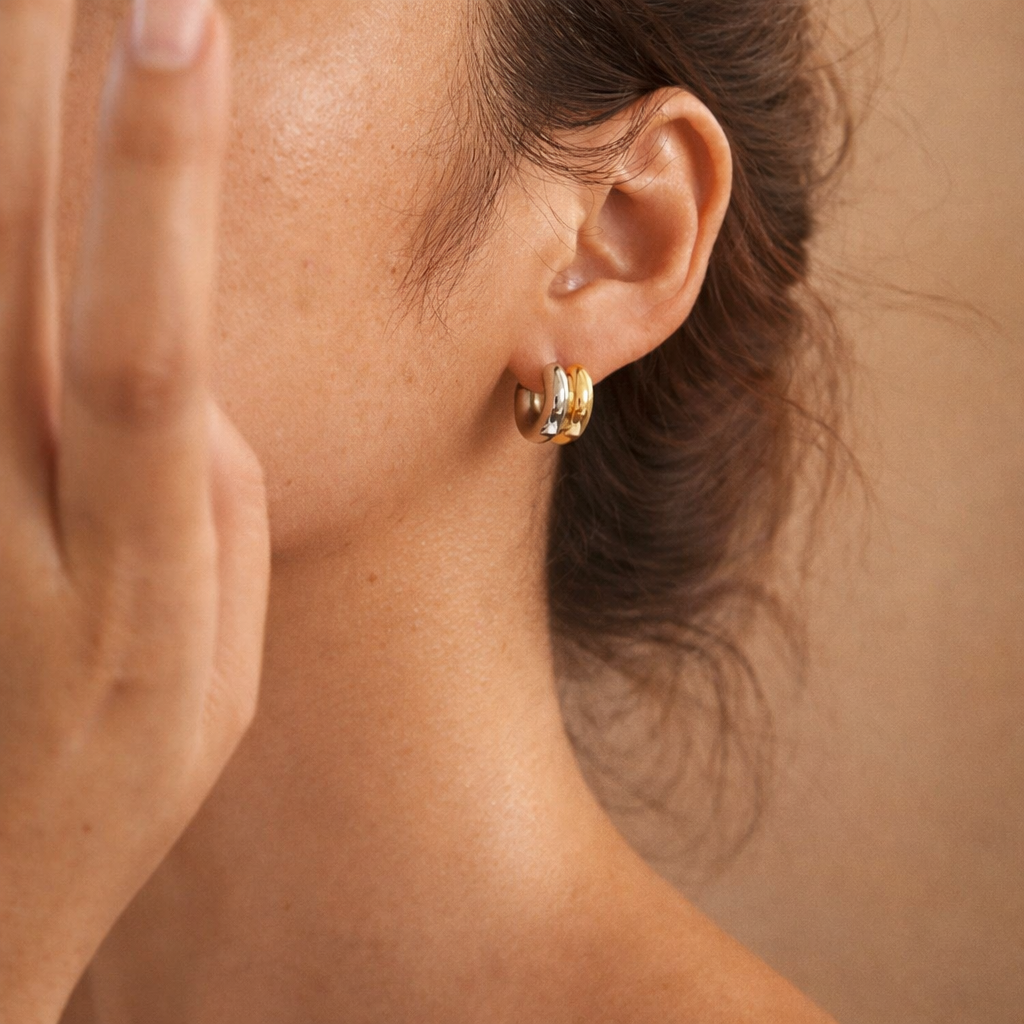 ERIA Two-Tone Interlock Hoops