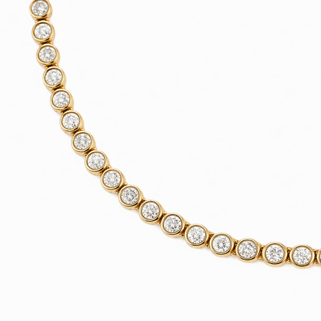 Ayanna Bezel Set Round Tennis Necklace