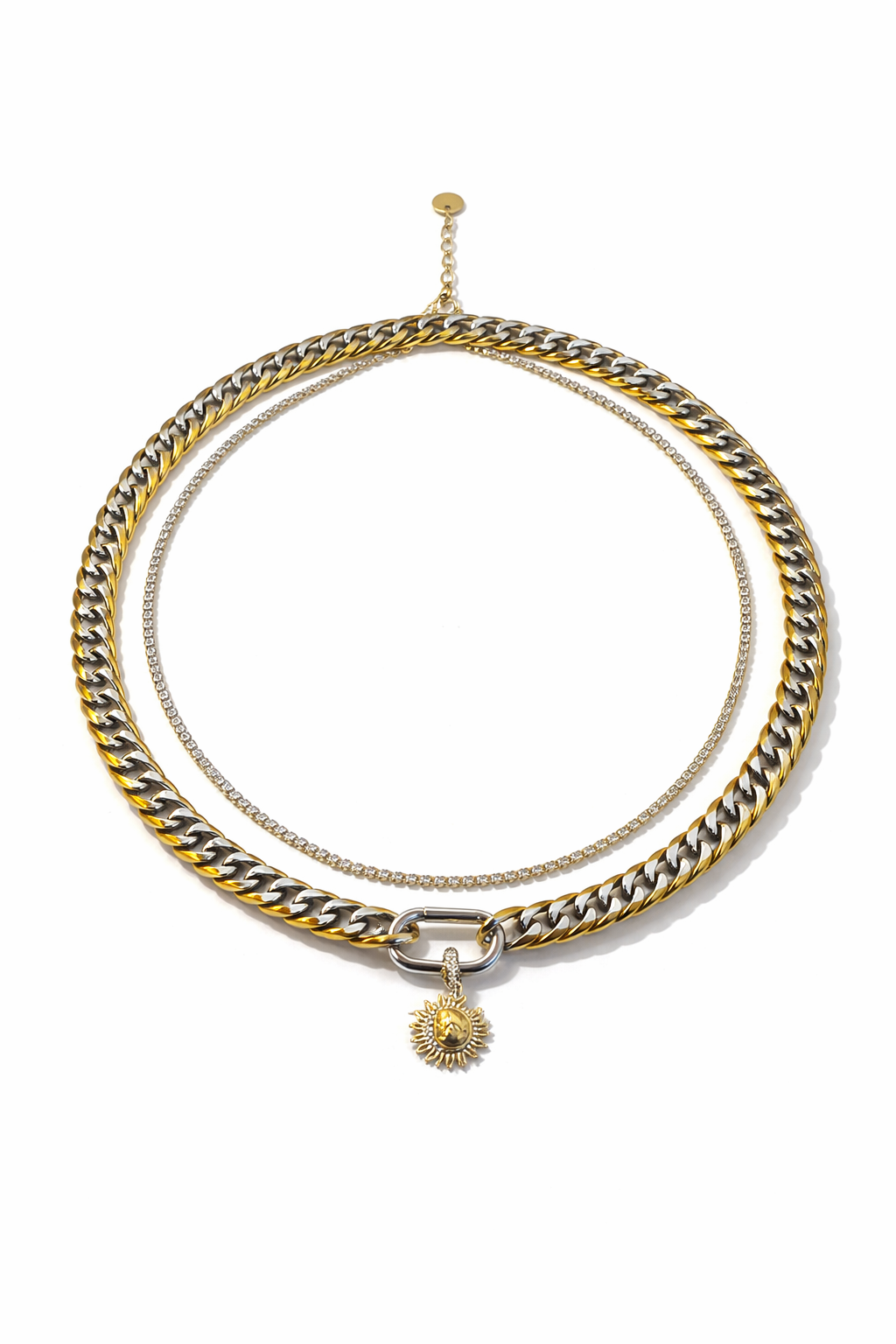 Solar Love Two-Tone Layered Necklace
