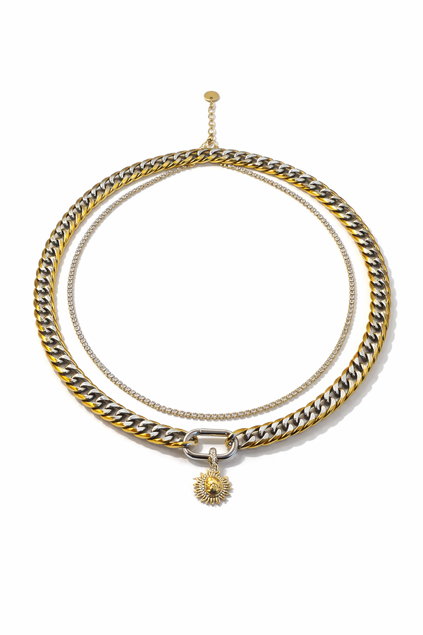 Solar Love Two-Tone Layered Necklace