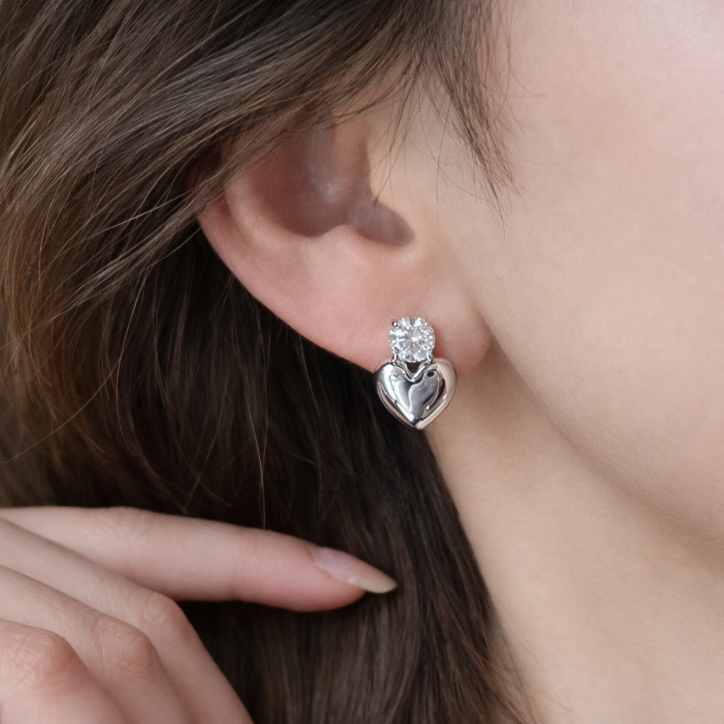 Celeste Heart Stud Earrings