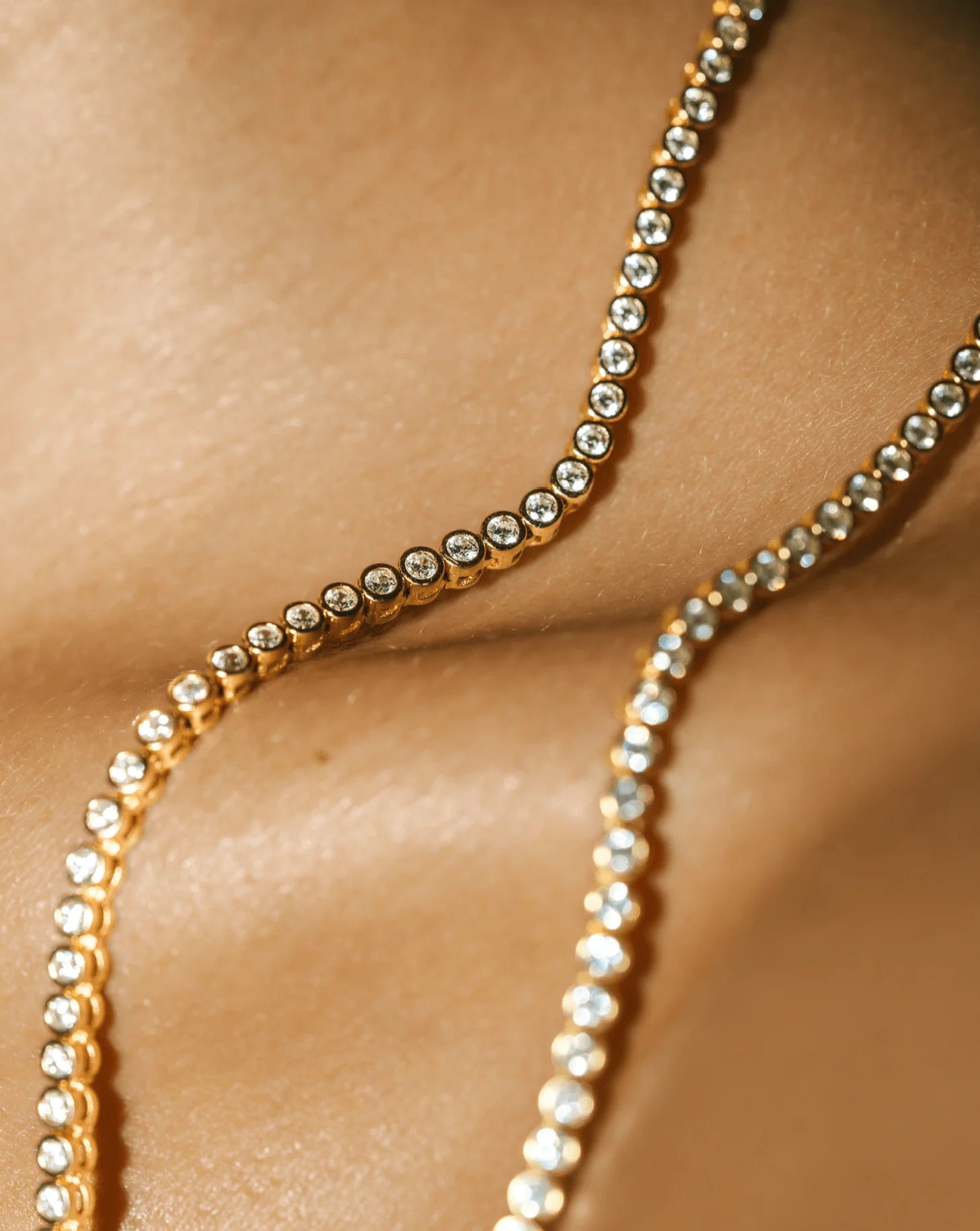 Ayanna Bezel Set Round Tennis Necklace