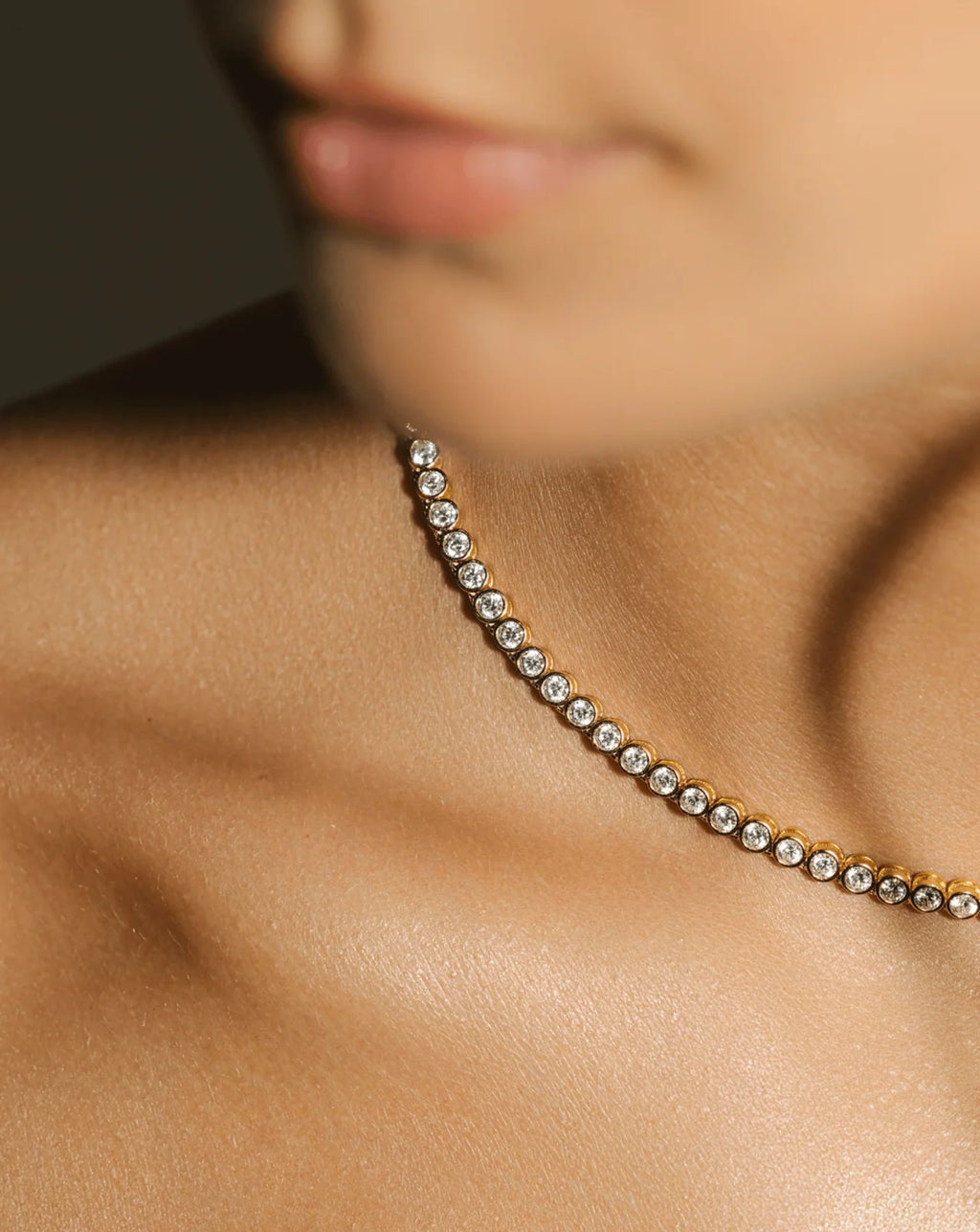 Ayanna Bezel Set Round Tennis Necklace