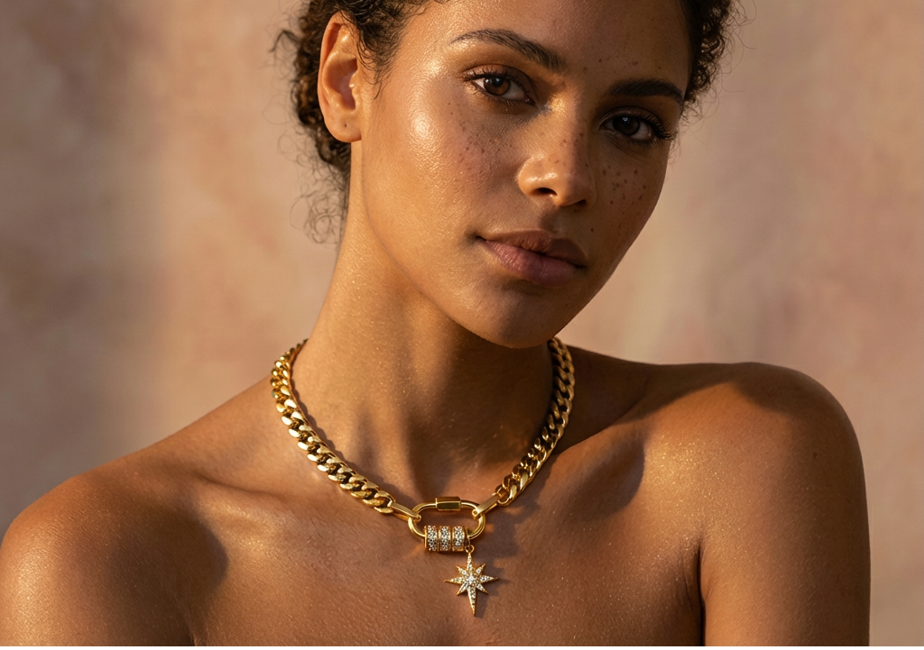 Astra Cuban Chain Star Charm Necklace