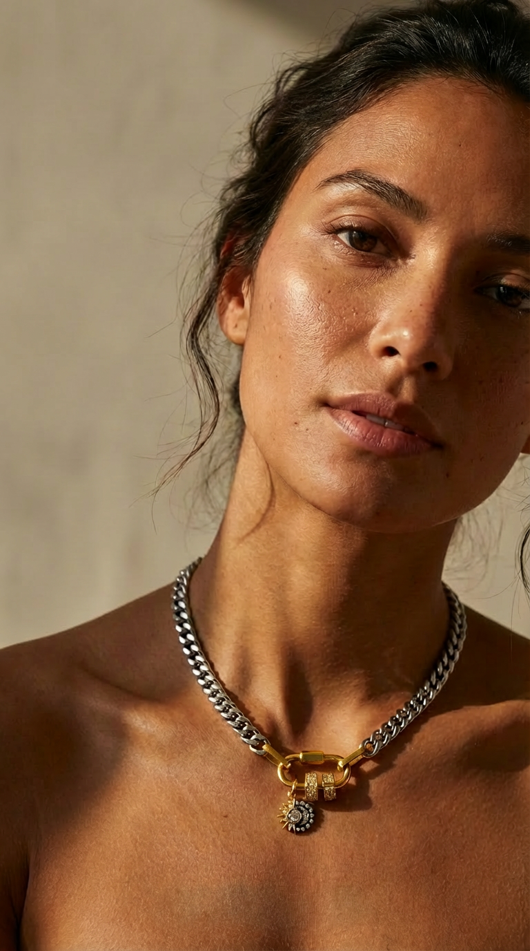 Eclipse Two-tone Cuban Necklace